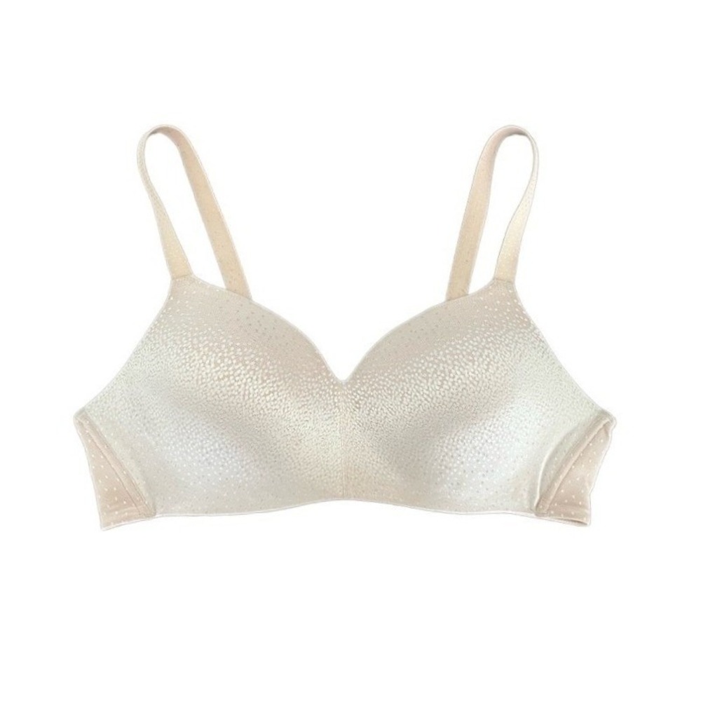 Wacoal Sand Polka Dot How Perfect Wire Free Contour Bra Size 40D